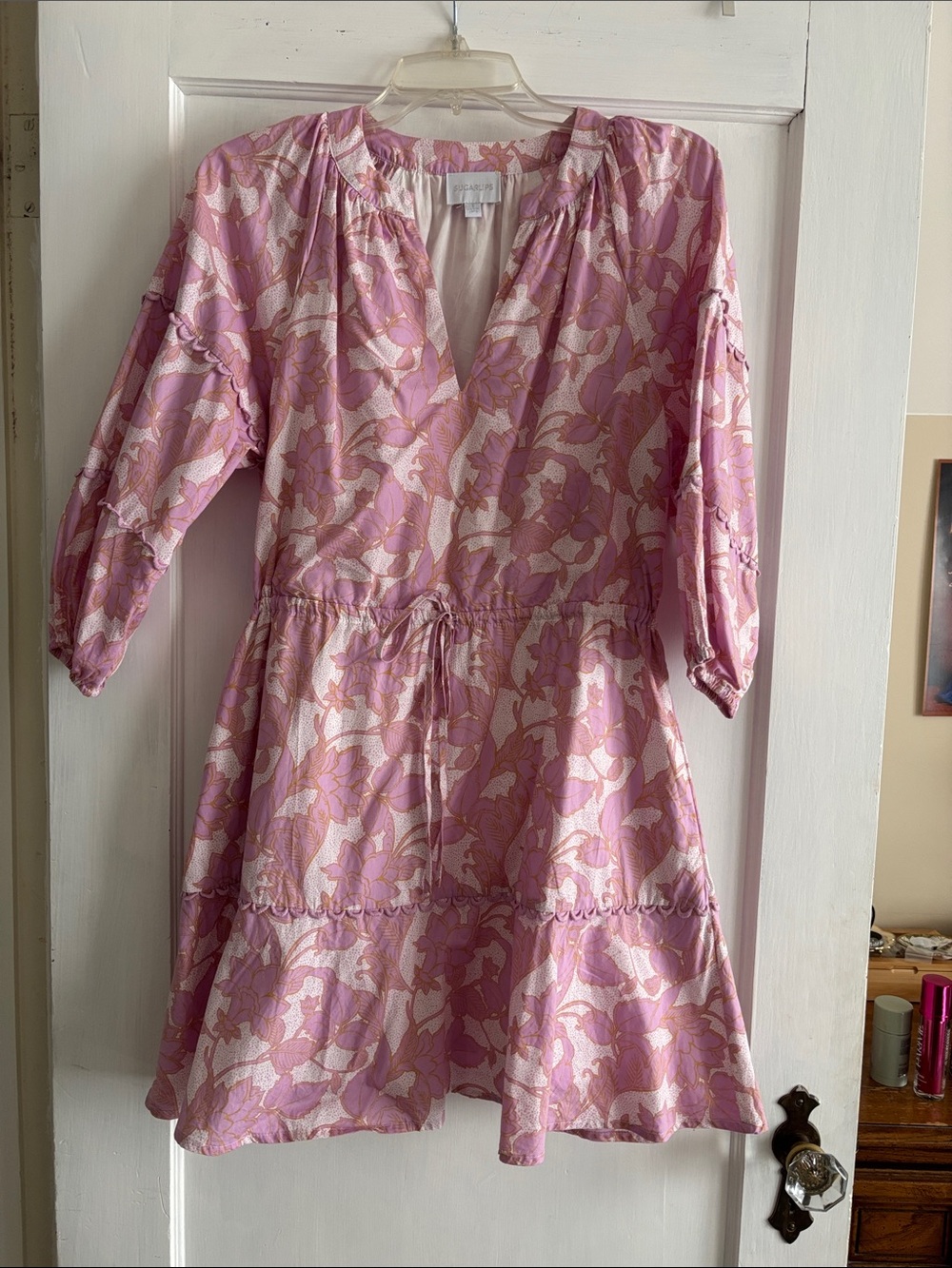 Sugarlips Pink Floral Tie-Waist Mini Dress - Picture 7 of 10